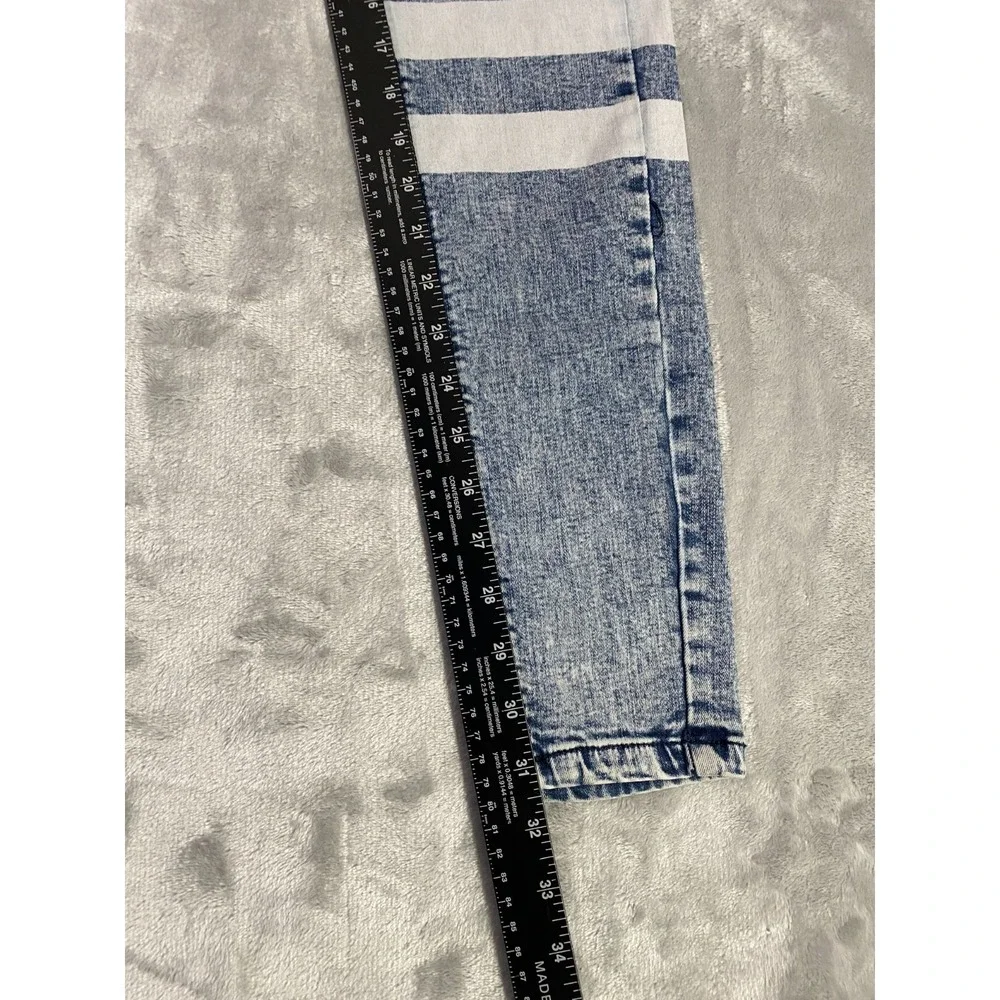 Icon‎ Amsterdam The Glitch Skinny Jeans Men 32 Blue Acid Wash Distressed Stripes